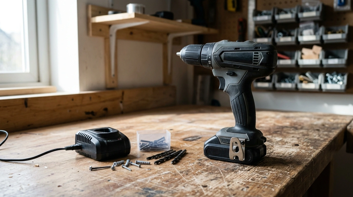 20V Cordless Drill Driver Kit: Battery & Charger Included