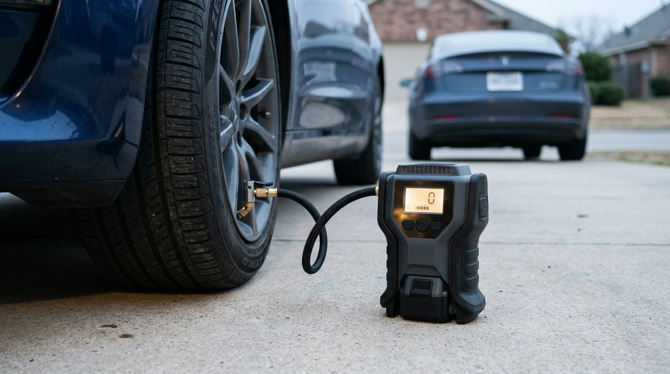 Cordless 12V Tire Inflator: Digital Display & Auto Stop