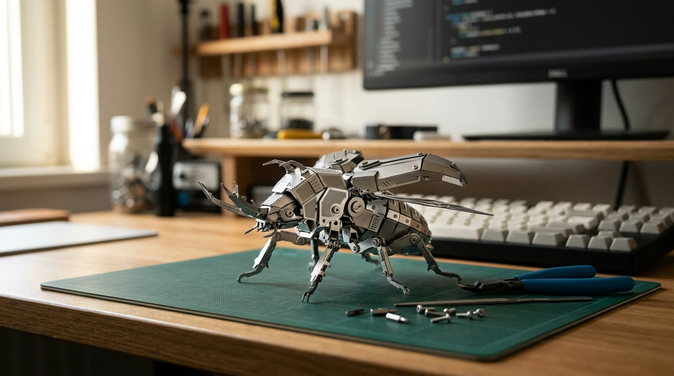 Cyberpunk Scout Beetle 3D Metal Puzzle for Your Desk