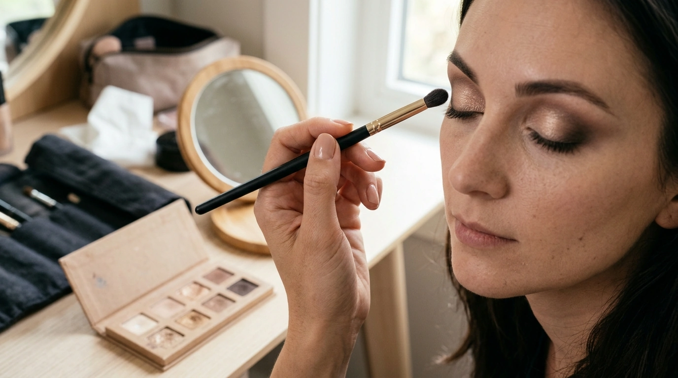Halo Eye Shadow Brush: Black-Gold Handle Control
