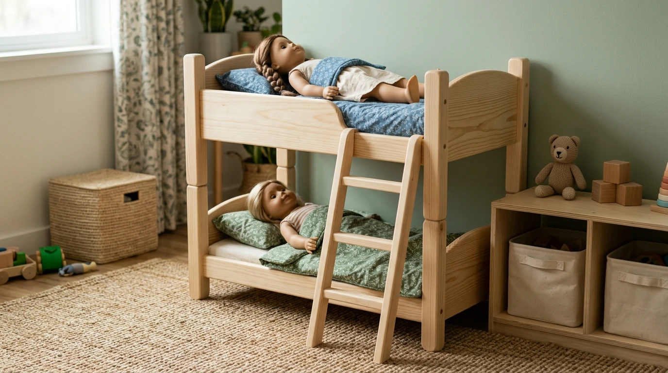 Wooden Doll Bunk Bed Guide for 18-Inch Dolls