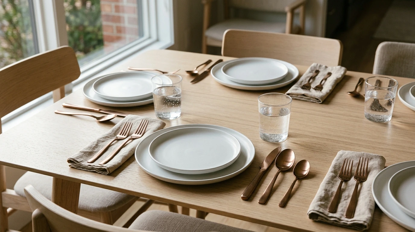 Rose Gold Flatware Set (24-Piece) for Modern Tables
