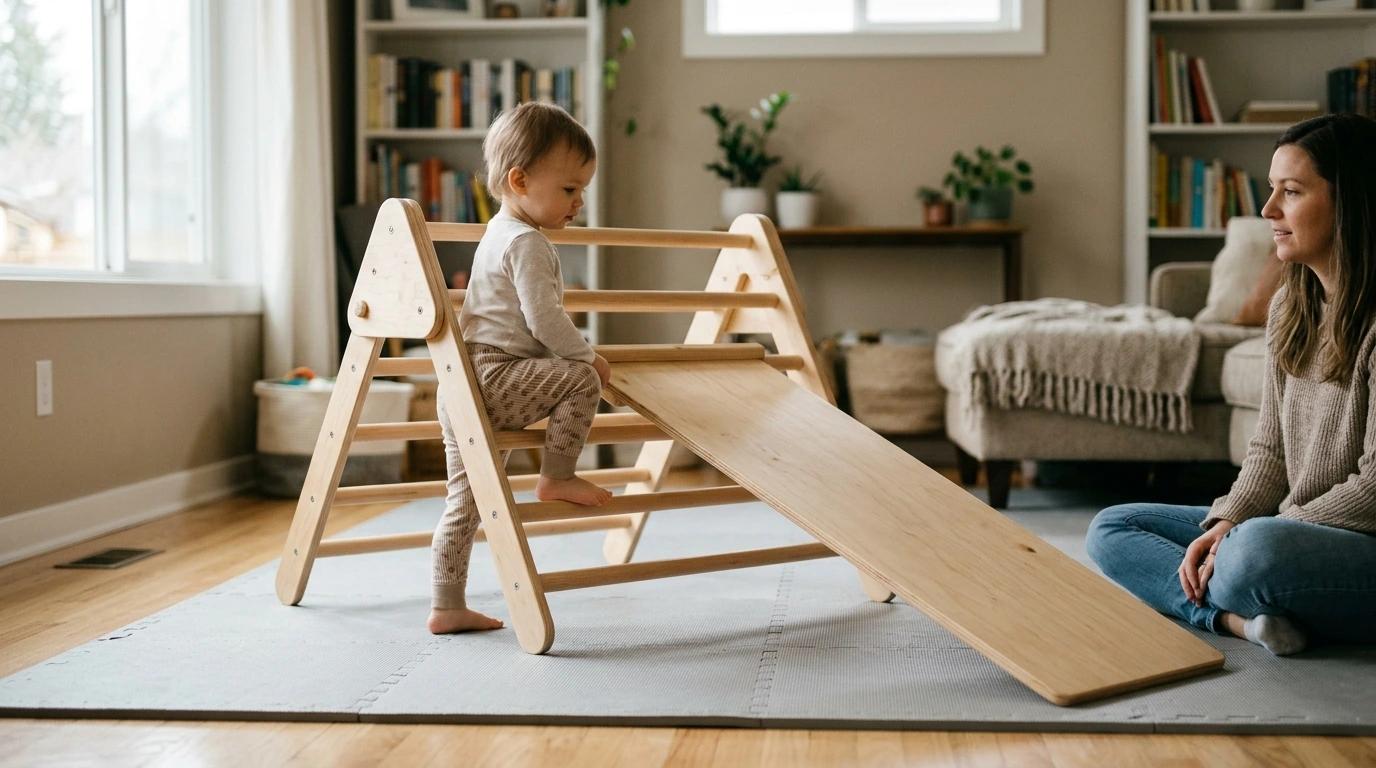 5-in-1 Wooden Pikler Set: Safe Indoor Climbing for Toddlers