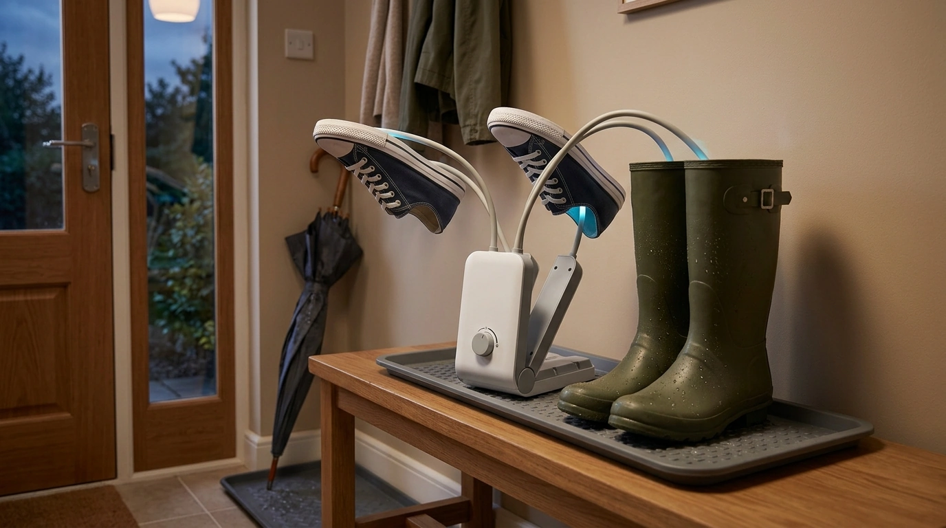 Foldable Shoe & Boot Dryer: Timer, UV, Dries 2 Pairs