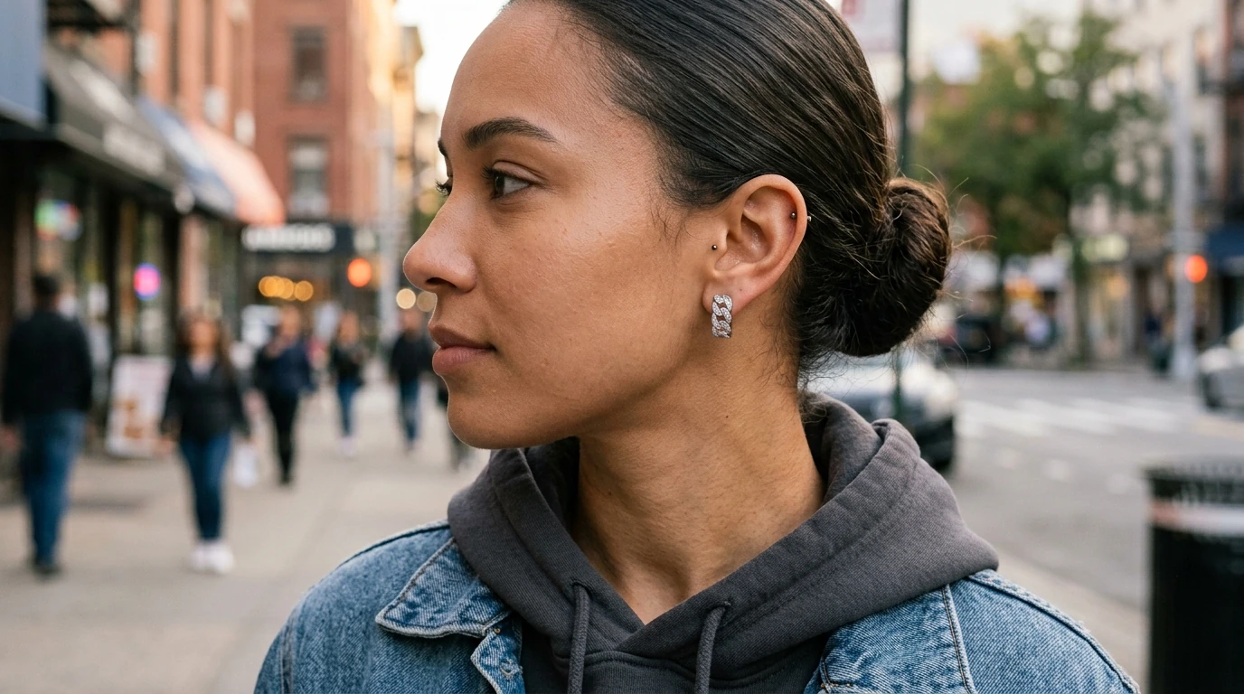 Iced-Out Cuban Chain Studs: Street-Ready Shine