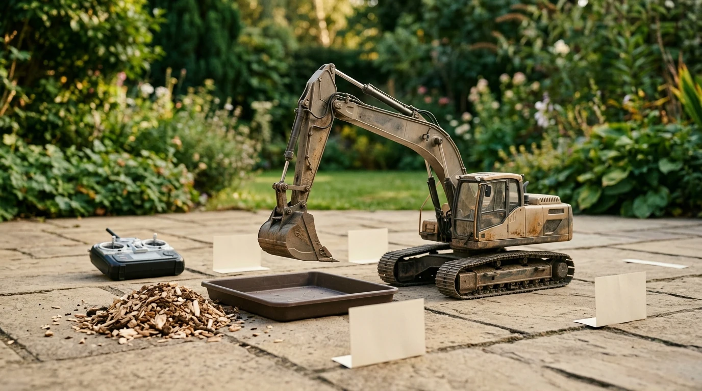Scale RC Excavator: Practice 22-Channel Controls