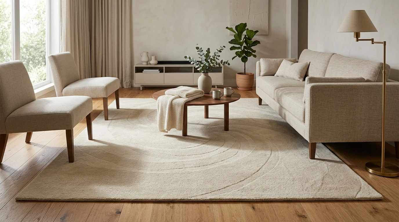 Soft Swirl Rug: Living Room & Bedroom Styling Guide