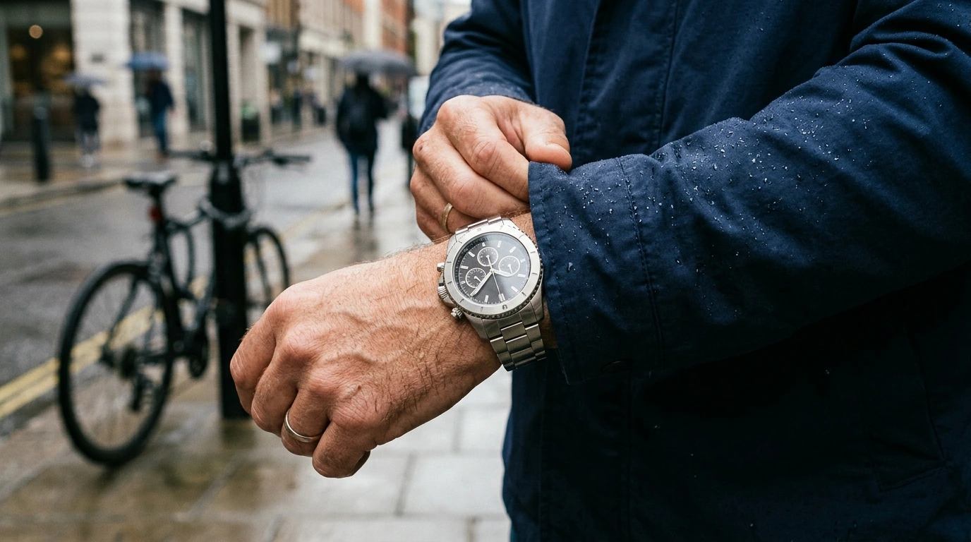 Stainless Steel Quartz Chronograph Watch for Any Weather
