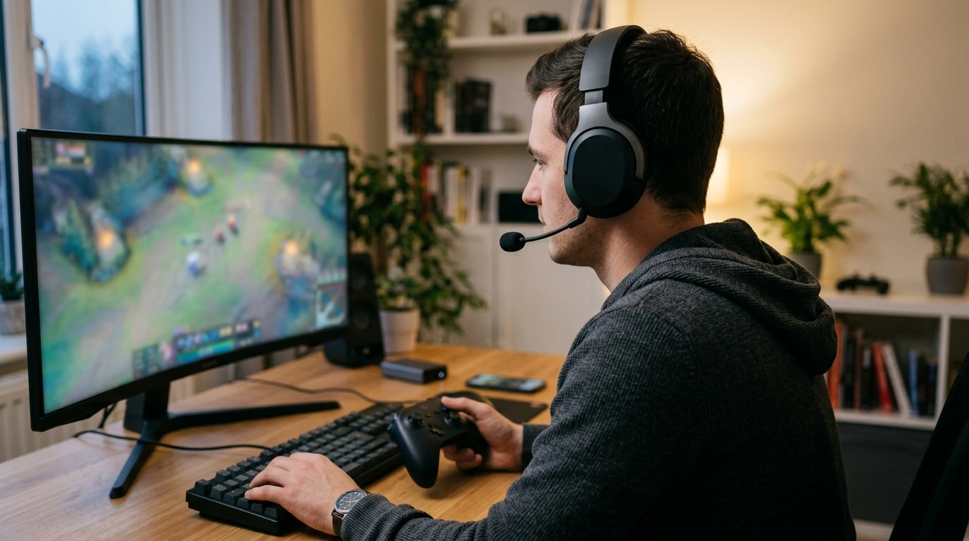 Wireless Gaming Headset: Hi‑Fi Sound + Noise‑Cancel Mic