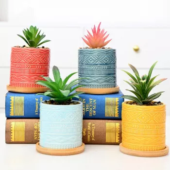 Nordic Geometric Porcelain Pot for Succulents