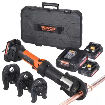 Cordless Pipe Press Kit: 3 Jaws, Dual Batteries, Fast Joints