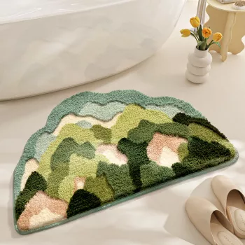 Inyahome 3D Shag Bath Rug: Soft, Absorbent, Non-Slip